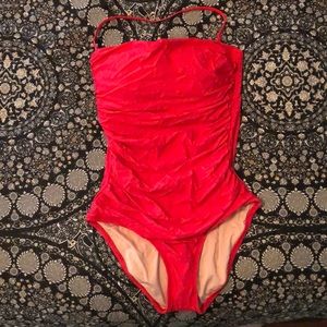 NWT J. Crew ruched bandeau one piece swim size 10